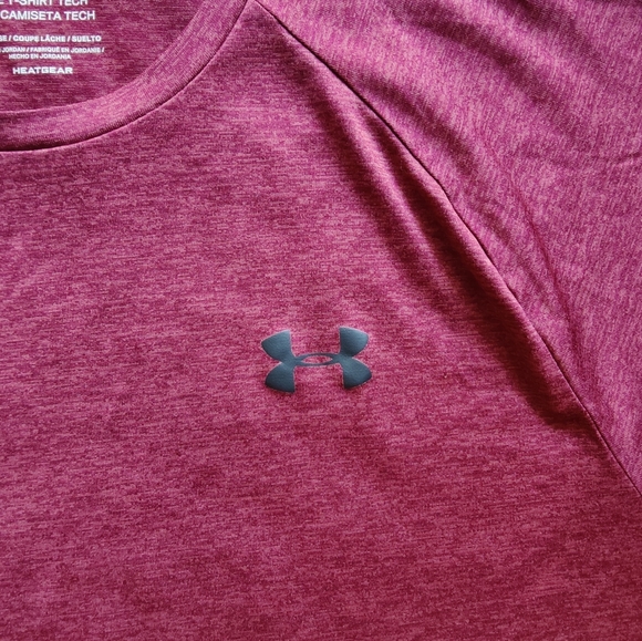 NWOT Under Armour Heathered Burgundy HeatGear Workout Top - Picture 2 of 4